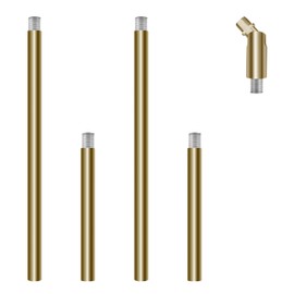 M10 Threaded Extension Poles Lighting Fixture Downrods Stems & 180 Degrees Sloped Ceiling Adapter Kits for Pendant Light, Island Lighting, Chandeliers (Brass)