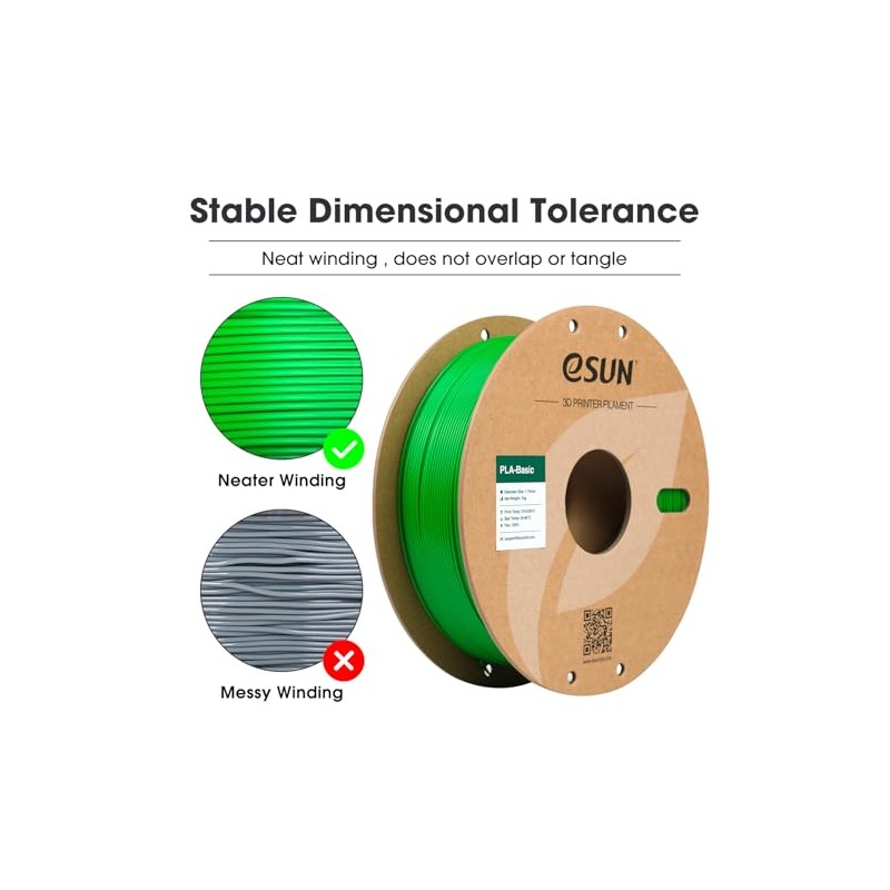 eSUN PLA Basic Filament 1.75mm, 3D Printer Filament High Speed