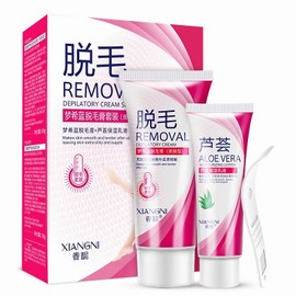 Shefave Hair Removal Cream Set - Hair Remover with Aloe Vera Moisturising Cream for Arm, Armpit, Normal Skin, Hair Removal Intimate Area, 60 g + 30 g