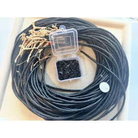 3 Strands 36” African Jet Vinyl Heishi Beads 3mm X  .5mm