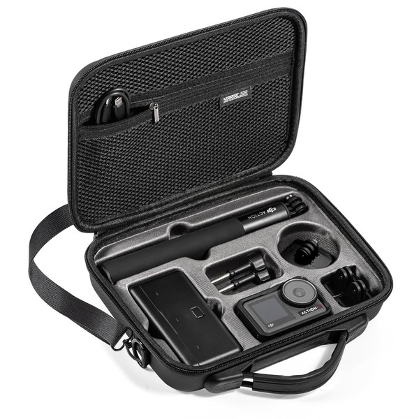 xocome Osmo Action 4 Sports Camera Bag, PU Leather Portable Storage Shoulder Bag Suitcase Travel Bag for DJI OSMO Action 4/Action 3 Sports Camera Accessories, black, shoulder bag