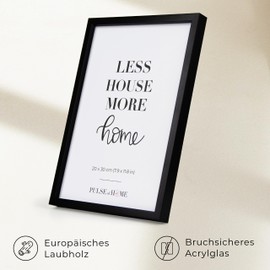 PULSE of HOME Wooden Picture Frame 20 x 30 cm in Black - Thin Frame Ideal for Photos, Posters, Children's Drawings & Art - Decoration for Children's Room and Living Area