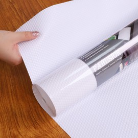 Shelf Liners for Kitchen Cabinets Waterproof - 11 Inch Wide White Drawer Liner - Easy to Cut Non-Adhesive Cupboard Paper for Pantry Shelves 11 in × 10 FT