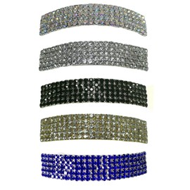 JCGY Set of 5 Vintage Crystal Bar Barrettes Sparkly Bridal Thick Hair Hairclip 0004-5