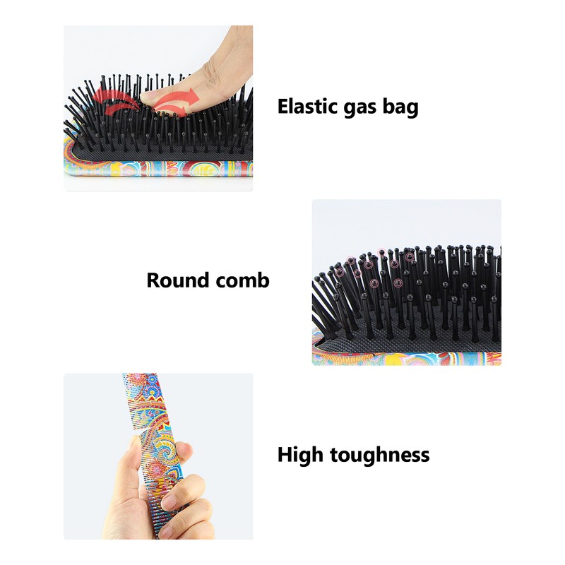 5pcs Paddle Hair Brush Set Easy Detangling Brush Tail Comb