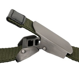KYEYGWO Elastic Web Belts for Men Woman, Stretch Nylon Waist Belt with Pressing Alloy Buckle, Army Green