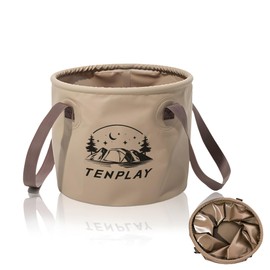 TENPLAY Collapsible Bucket with Handle,Water Storage,Lightweight,Durable,Portable,Leakproof,20L(5Gallon) PVC,Folding,Multifunctional,Outdoor,Travel,Fishing,Camping,Hiking,Car Wash,Foot Bath,Garden…