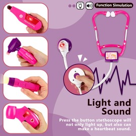 HERSITY Vet Toy Doctors Set for Kids 3+ Year Old Girls Boys, Pet Care Kit Plush Puppy Pretend Role Play Medical Kit Bag Toddler Animal Games Gifts Age 4 5 6 7