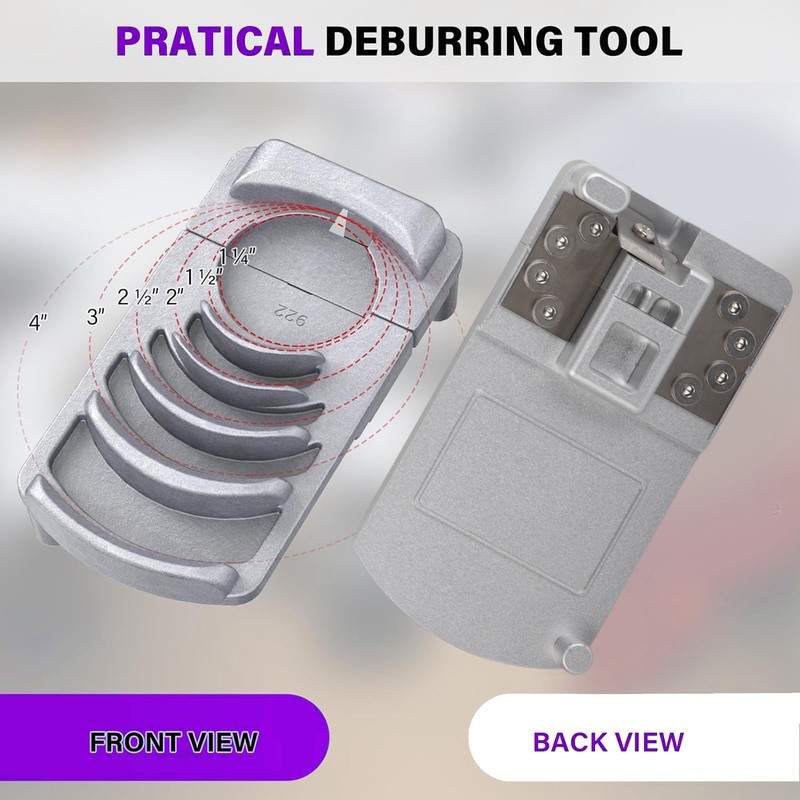 Plastic Pipe Deburring Tool Professional Effective 1 1/4‑4in PVC Tubing