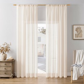 Softalker White Curtains Living Room Transparent Room Divider Curtain 240 cm Extra Long Curtain and Curtains Beige Curtain Curtains Set of 2 140 cm Wide Panel Curtains Decorative Children's Room