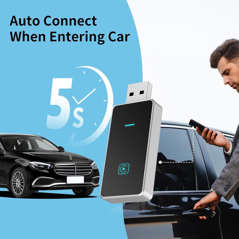 Carplay Wireless Adapter, Super Fast Upgrade from Wired CarPlay to