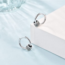 Hoop Earrings, 925 Sterling Silver Earrings for Men, Women, Small Hoop Earrings, Huggie Dangling, Sleeping Ring Earrings for Women, Sterling Silver, No Gemstone