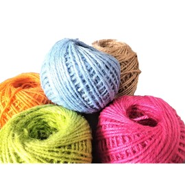 KIS Premium Colurful Natural Jute Twine 328 Feet 2mm - Purple Smell Free 3 Strand, DIY Projects, Crafts, Decoration, Hobby, PET Friendly, Gardening Yarn - String - Rope…