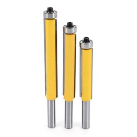 DingGreat 3 x 8 mm shank flush cutter, copy cutter, wood cutter/groove cutter, wood cutter, router bit, upper bearing, extra long, straight cutter cutting blade