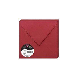 Clairefontaine 5583C Pack of 20 Envelopes Pollen Format 165 x 165 mm 120 g Ideal for Invitations and Correspondence Cherry Red 1 Pack