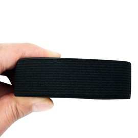 Black Flat Elastic Bands Stretch Elastic Fabric Band Elastic Sewing Bands for Wigs DIY Sewing Craft (1 inch X 5.5 Yard)