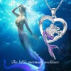 VONALA Mermaid Necklace 925 Sterling Silver Heart Pendant Purple Little