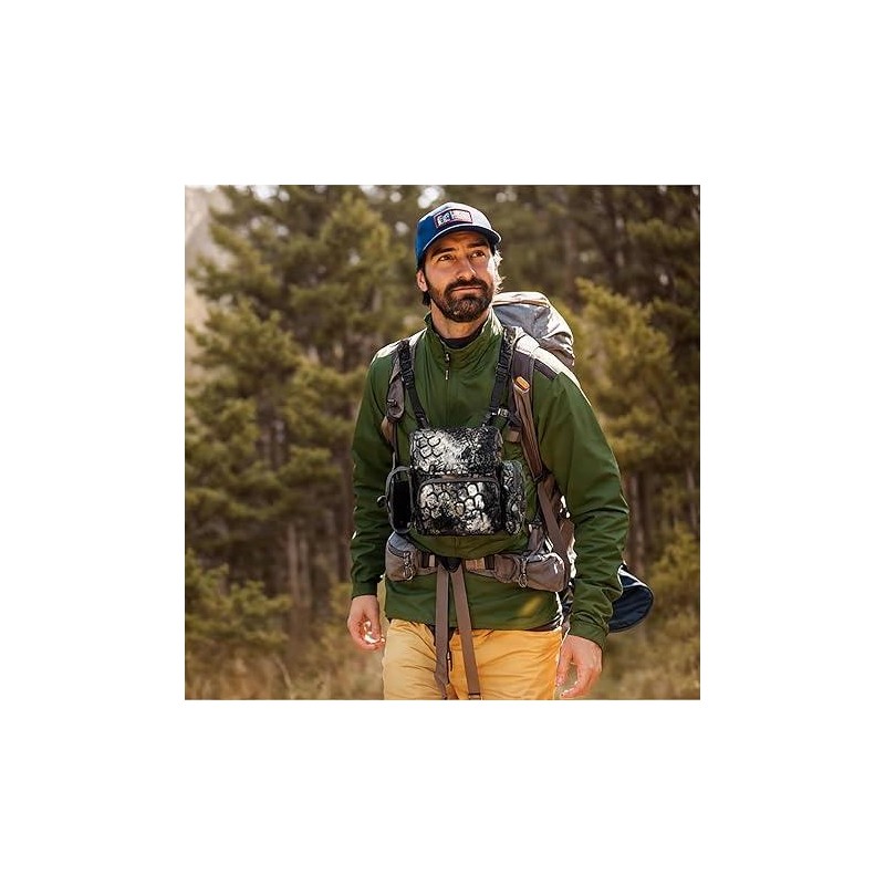 Binocular Harness Chest Pack: Waterproof Bino Case with Rangefinder Pocket