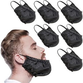 Boao 9 Pieces Beard Bandana Beard Covers Facial Beard Apron Caps Facial Beard Guard Bedtime Bib (Black)