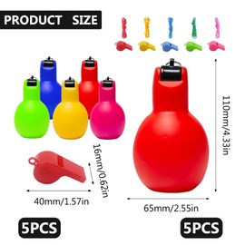 Sxutop Pack of 5 Sports Teaching Hand Whistles with 5 Pieces Referee Whistle Hygienic Sports Whistle Sports Hand Whistles for Whistles Loud Emergency Sports Teacher Trainer Accessories Football