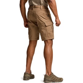 CQR Men's Flex Casual Cargo Shorts, Lightweight Water Resistant Golf Shorts, Stretch Tactical Work Shorts with Multi-Pocket, Tac Cougar, 42W x 10L