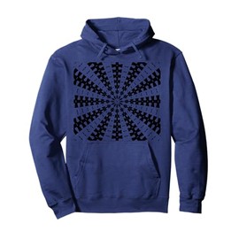 Starlight Beam With Dovetail Pattern Black Cut Out Pullover Hoodie