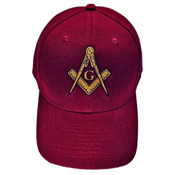 Buy Caps and Hats Mason Hat Maroon Embroidered Masonic Lodge Baseball Cap