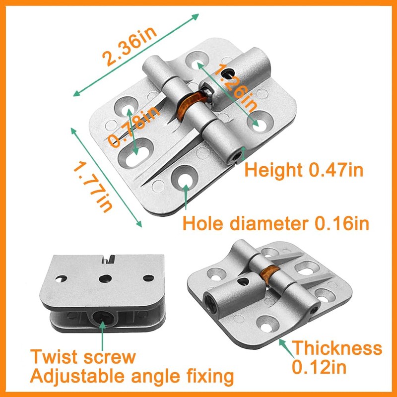 ANTEISI Adjustable 180 Degree Locking Hinges,Zinc Alloy 180 Degree Drop