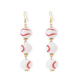 Baseball Earrings For Women Football Softball Baseball Bat Drop Earrings Sports Dangle Earrings For Baseball Fan Jewelry (Silver)