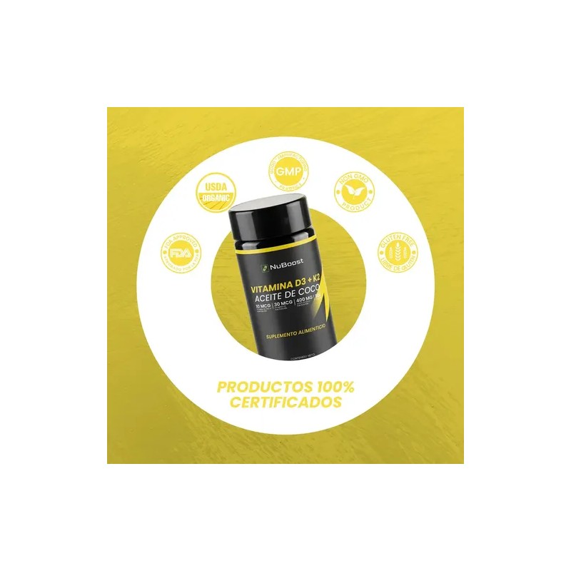 Nuboost Vitamina D3 + K2 Y Aceite De Coco, 300