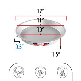 Fat Daddio's PIE-12 Anodized Aluminum Pie Pan, 12 x 1.5 Inch