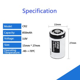 STEPMAX 2 Pack CR2 3V Industrial Lithium Battery 850mAh Photo Lithium Battery for Mini 25 Mini 50 Mini 50S Mini 55 Pivi MP-100 & SP-1