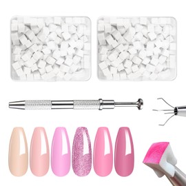 SZSMW Pack of 300 Sponge Nails - Nail Sponges - Nail Sponge Metal Gripper, Nail Art Sponge for Gradient Nail Designs, DIY and Daily Care