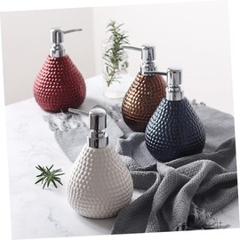 WOONEKY Ceramic Pump Bottle High Capacity Lotion Dispenser for Shampoo Liquid Soap Hand Wash Durable Refillable Leakproof Design Blue Home Travel Use