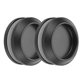 sourcing map 2PCS Round Shower Glass Sliding Door Handles, 304 Stainless Steel Back-to-Back Bathroom Door Handles with Screw, Paste Fixing Shower Pulls Door Pocket Sliding Knobs, Black