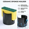 Ceramic Sponge Holder for Kitchen Sink - Dishwasher Safe Porcelain