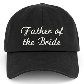 Trendy Apparel Shop XXL Father of The Bride Embroidered Unstructured Cotton Cap - Black