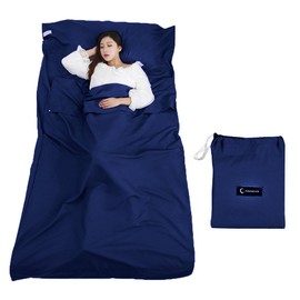 Queta Sleeping Bag Travel Sleeping Bag with Carry Bag Ideal for Indoor Hostels Mountain Huts Youth Hostels Camping Outdoor Activities etc. (Moonlight Blue)