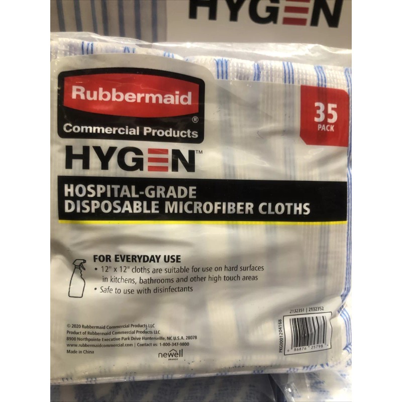 Rubbermaid Hygen Hospital-Grade Disposable Microfiber Cloths 35 Pack Ships Free!
