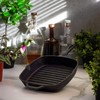 Backcountry Iron 8 Inch Square Grill Pan Medium Pre-Seasoned Cast