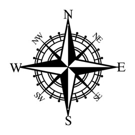 ruelen 17" Nautischer Kompass Dekorativer, Wanddeko Metall, Maritime Dekoration, Geeignet FüR Wohnzimmer, Schlafzimmer, Bad, Büro Schilder Wandbehang GroßE Schwarze Metall Wandkunst