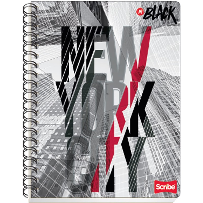 Scribe, INBLACK, Cuaderno Profesional con Espiral Doble de Pasta Semi