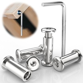 Pack of 30 Connection Screws M4 x 30 (15 x Sleeve Nuts, 15 x Furniture Connectors) Stainless Steel A2 V2A Cabinet Connector Furniture Screws Sleeve Screws with Hexagon Socket, Hex Key Used for