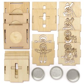 Baker Ross Holy Week Wooden Tealight Holders - Pack of 3, Easter Crafts, Craft for Kids (AX796)