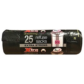 Simple Home & Living Idea Design 25 Drawstring Extra Strong Refuse Sack 50 L Waste Rubbish Bin Bags (25 Bags)