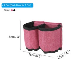 PATIKIL Luggage Travel Cup Holder, 2 Pack Free Hand Drink Carrier Suitcase Drinks Beverage Holder Luggage Cup Caddy Travelers Accessories, Black, Rose Red
