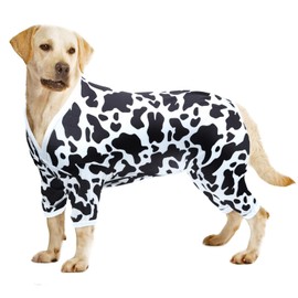 CuteBone Big Dog Clothes Pitbull Golden Retriever Post Surgery Suit Stretchy Calming Anxiety Pet Pajamas Shirts Shedding Suits Onesie for Medium/Large Sized Dogs Labrador Bully ZP18L