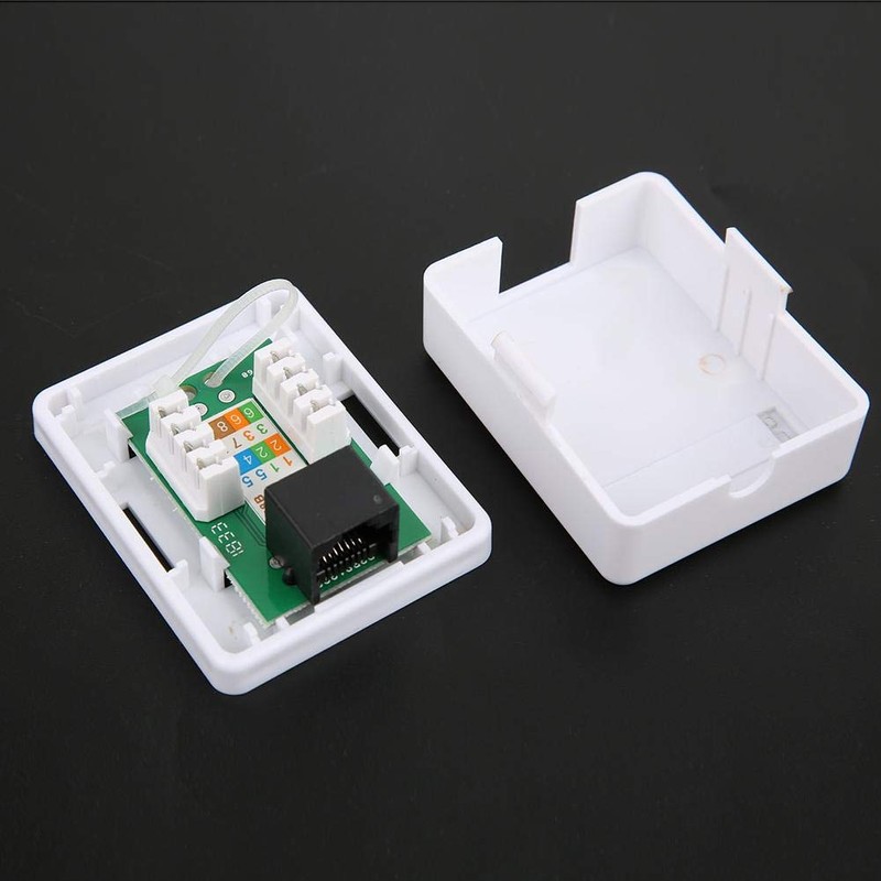 Fafeicy 2Pcs Mount Box RJ45 Cat6 Single Port Desktop Information