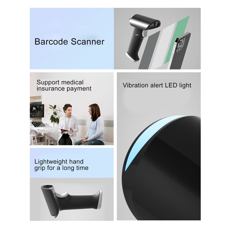Barcode Scanner Wireless Bluetooth Connection High Speed Scanning Barcode Reader