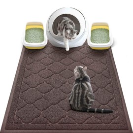 WePet Cat Litter Box Mat, Kitty Premium PVC Pad, Durable Trapping Rug, Phthalate Free, Urine-Resistant, Scatter Control, XXL 47 x 36 Inch, Brown